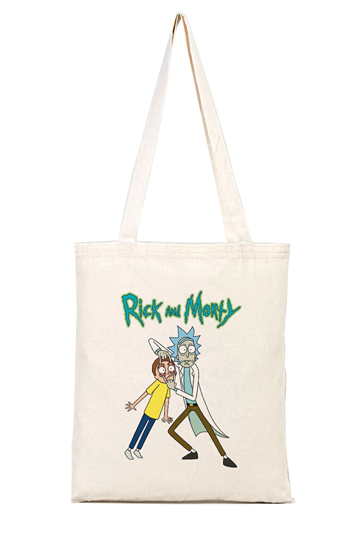 Rick and Morty %100 Pamuk Bez Omuz Çantası