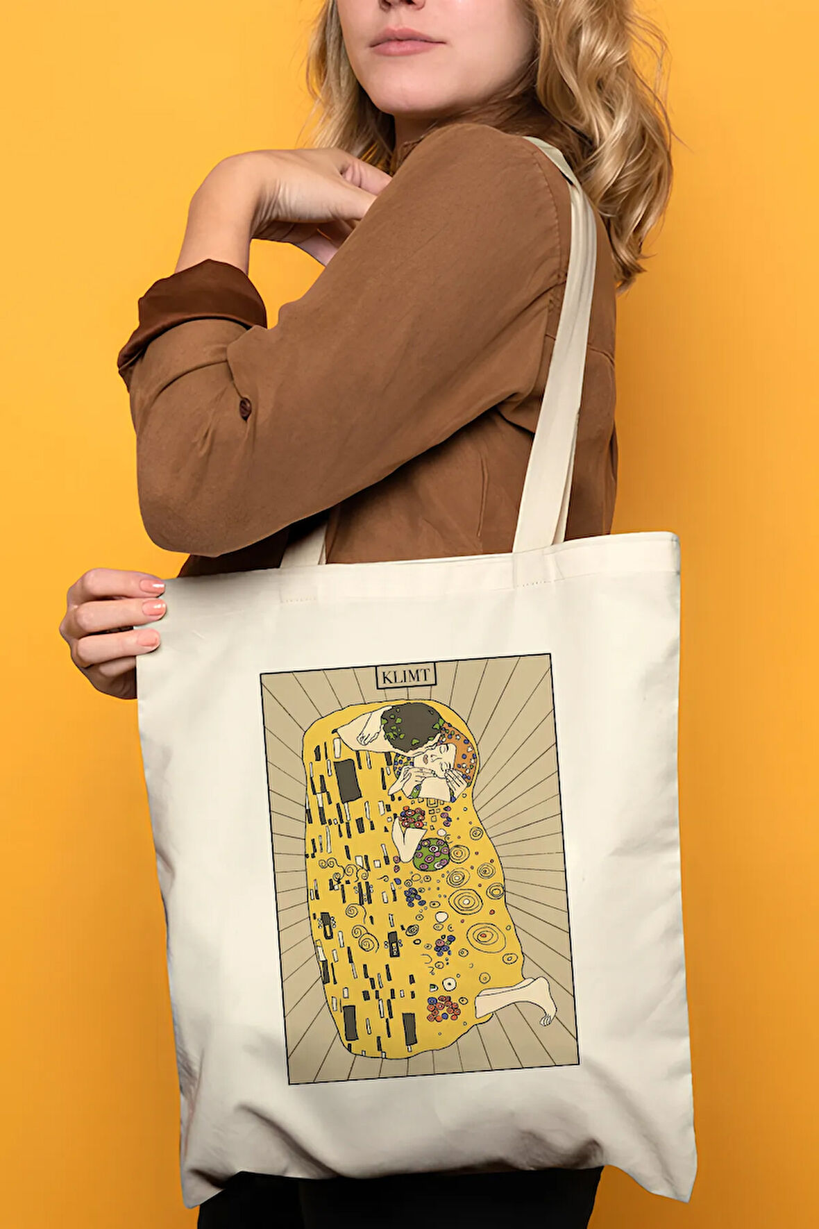 Gustav Klimt %100 Pamuk Bez Omuz Çantası