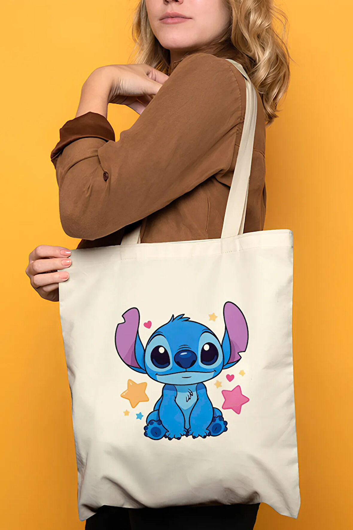 Stitch %100 Pamuk Bez Omuz Çantası