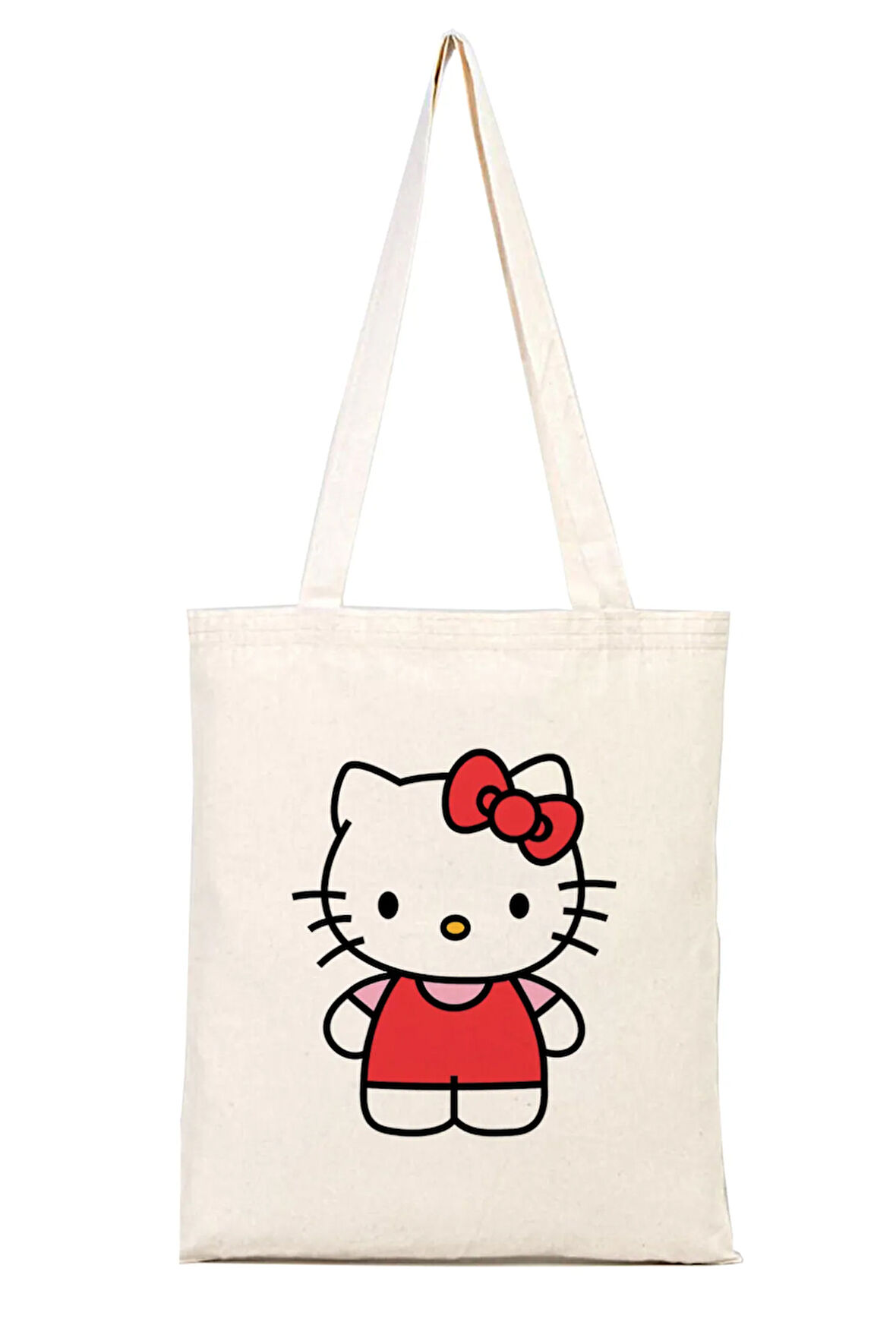 Hello Kitty Baskılı %100 Pamuk Bez Omuz Çantası