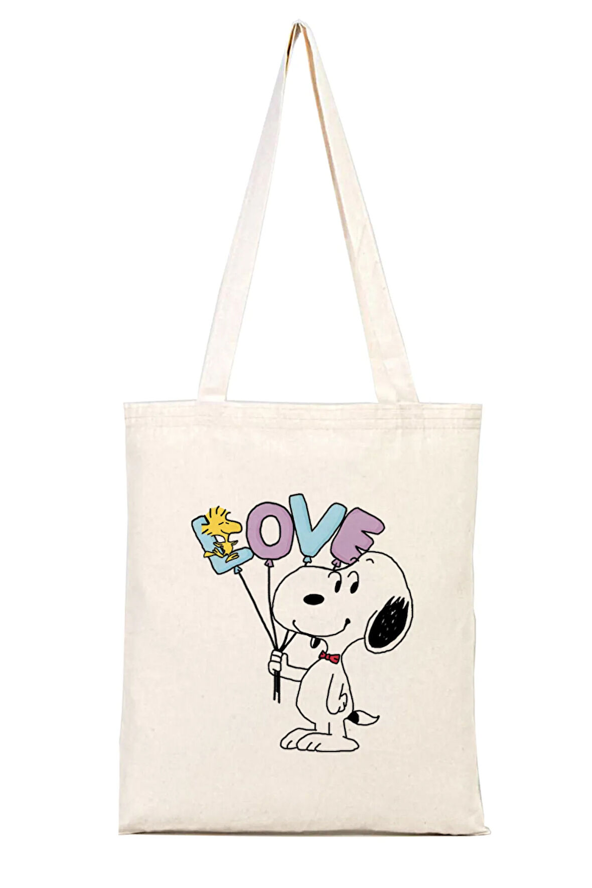 Snoopy Love %100 Pamuk Bez Omuz Çantası