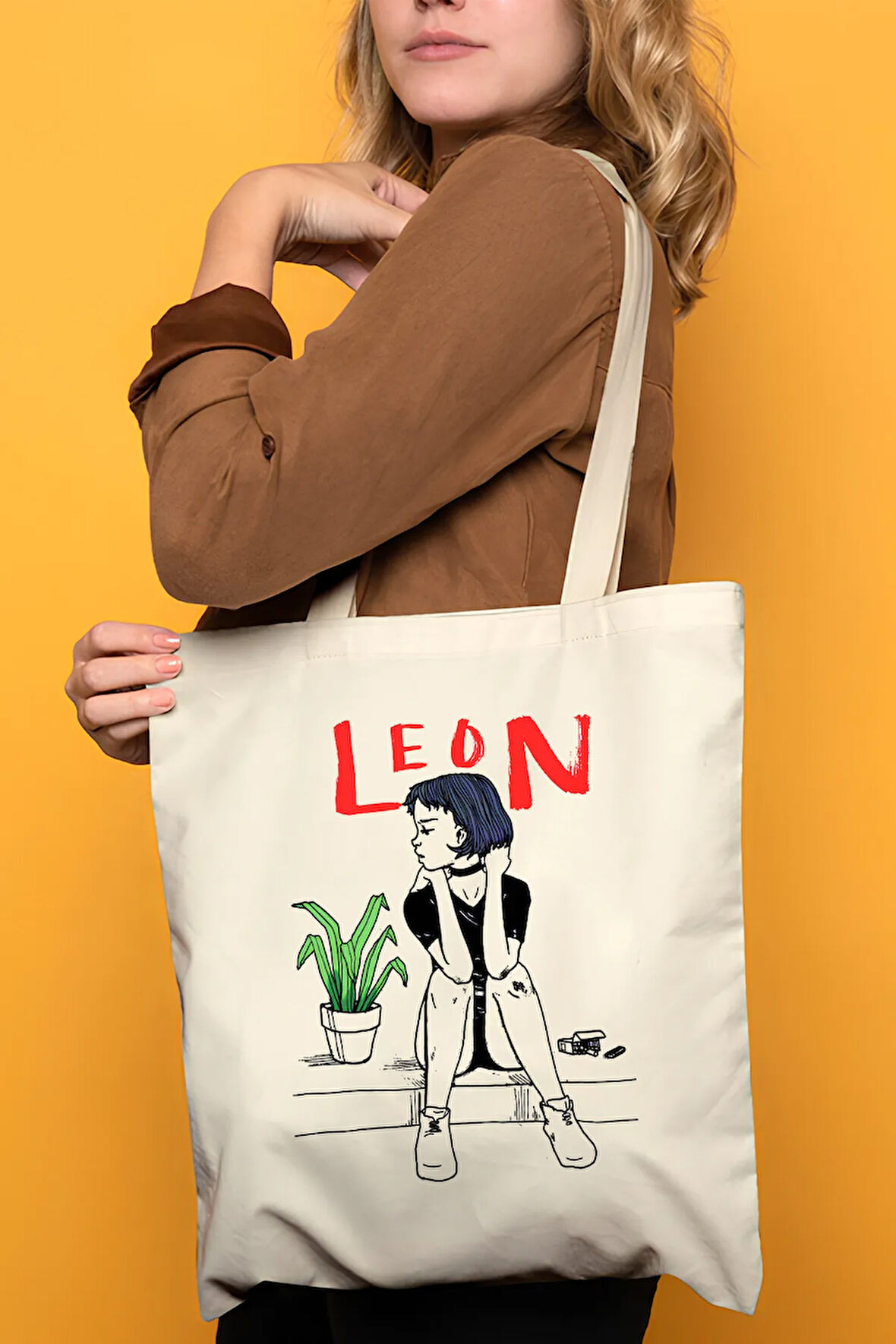 Leon Mathilda %100 Pamuk Bez Omuz Çantası