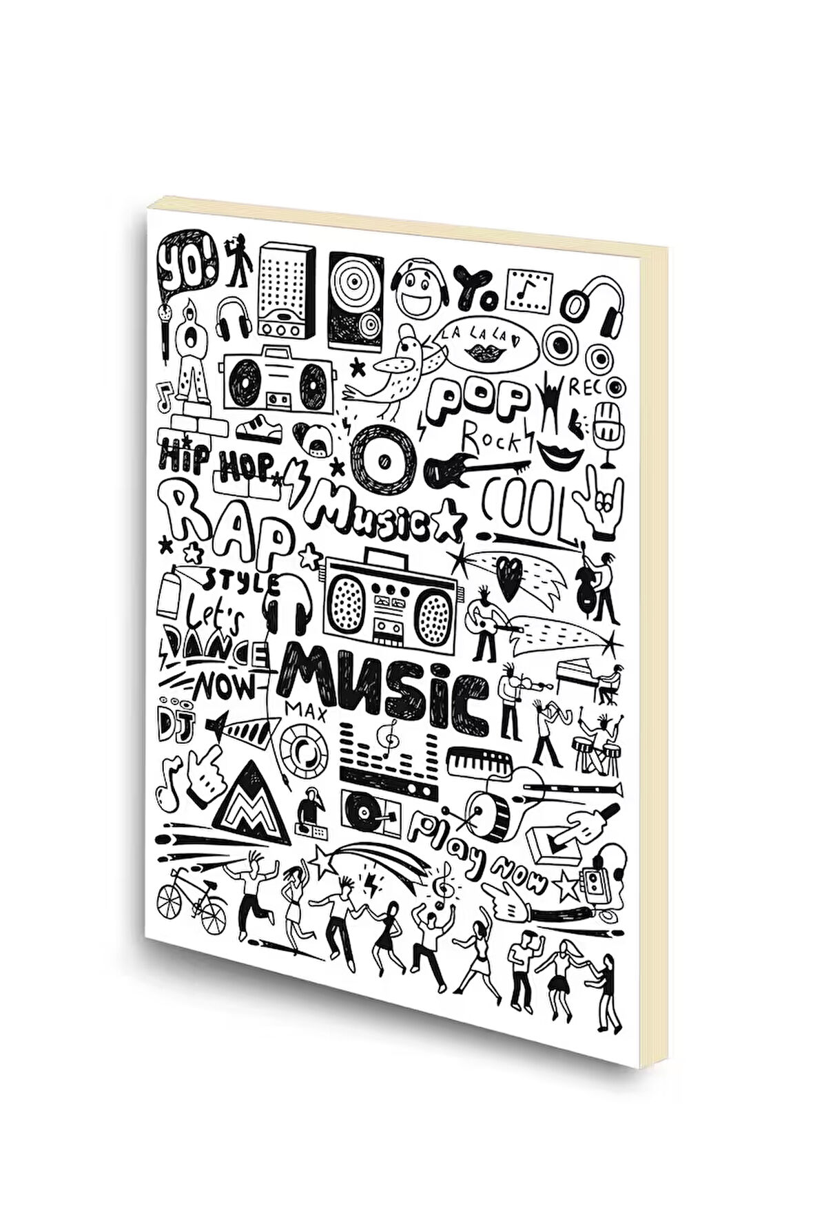 Müzik Temalı Baskılı A6 Küçük Boy Çizgisiz Defter
