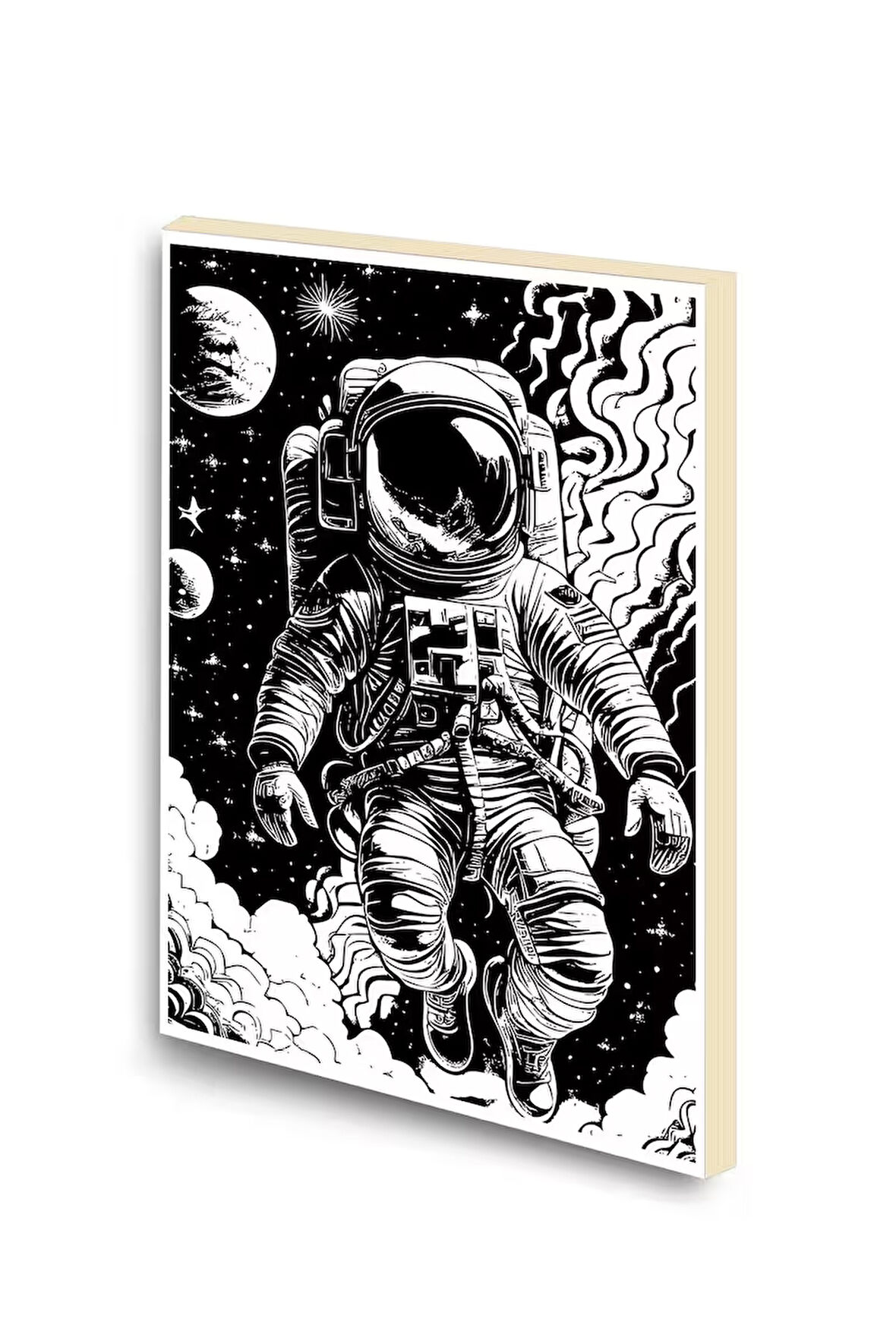 Uzay Astronot Baskılı A6 Küçük Boy Çizgisiz Defter