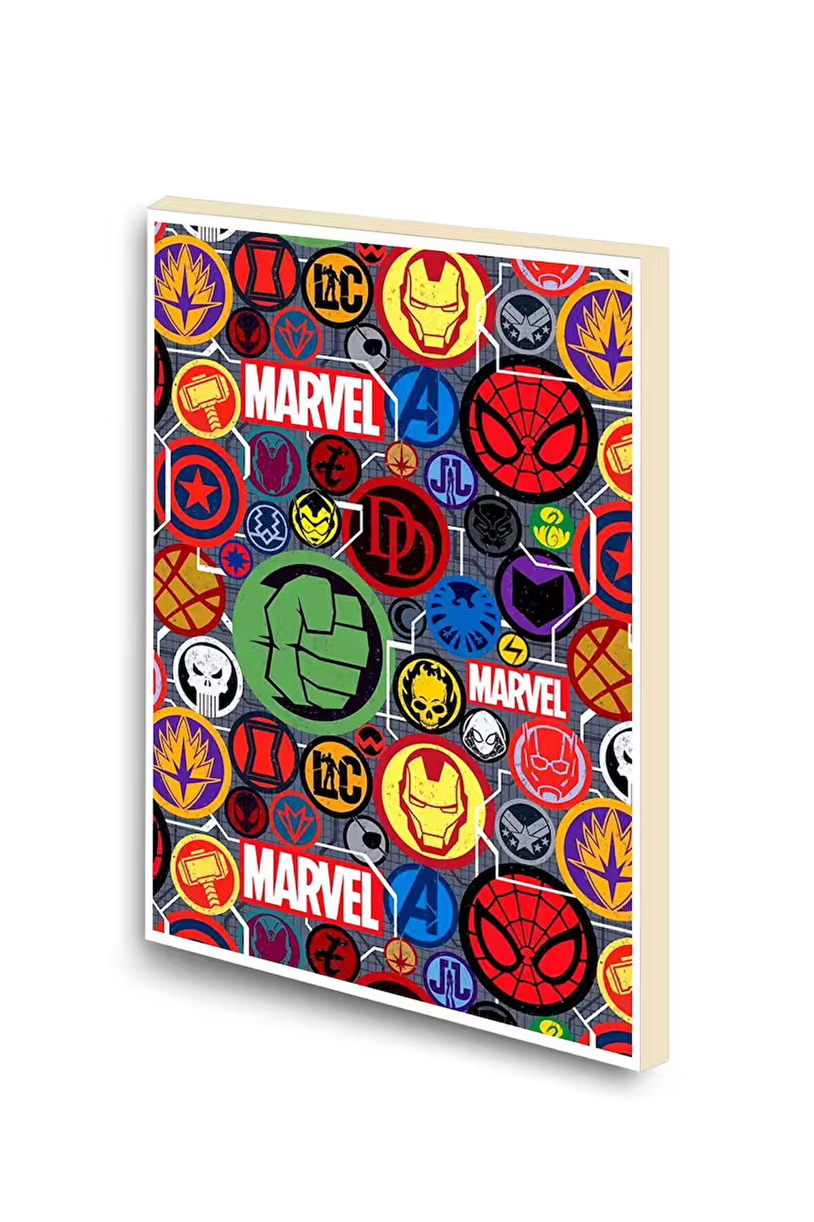 Marvel Karekler Logoları Baskılı A6 Küçük Boy Çizgisiz Defter