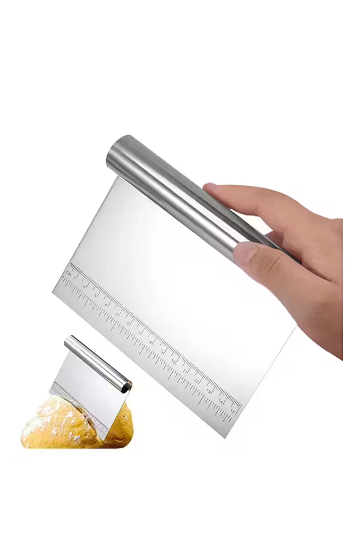 Ölçülü Komple Çelik Büyük Boy Hamur Kesme Spatulası