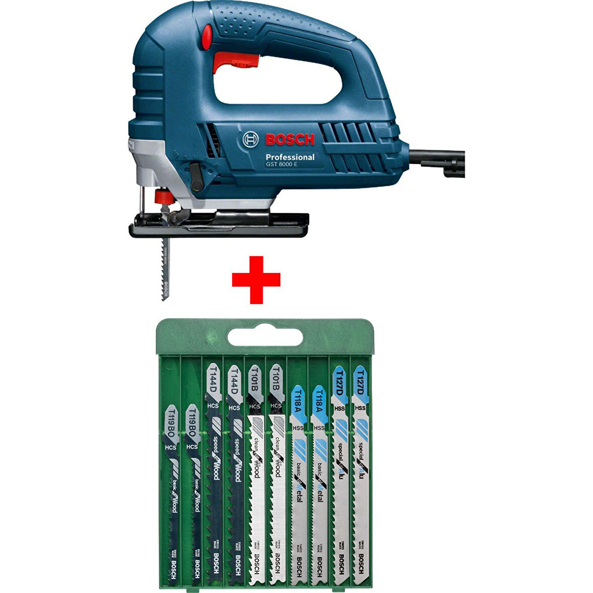 Professional Gst 8000 E Dekupaj Testere Dekopaj + 10 Parça Metal Ahşap Karışık Testere Bıçağı