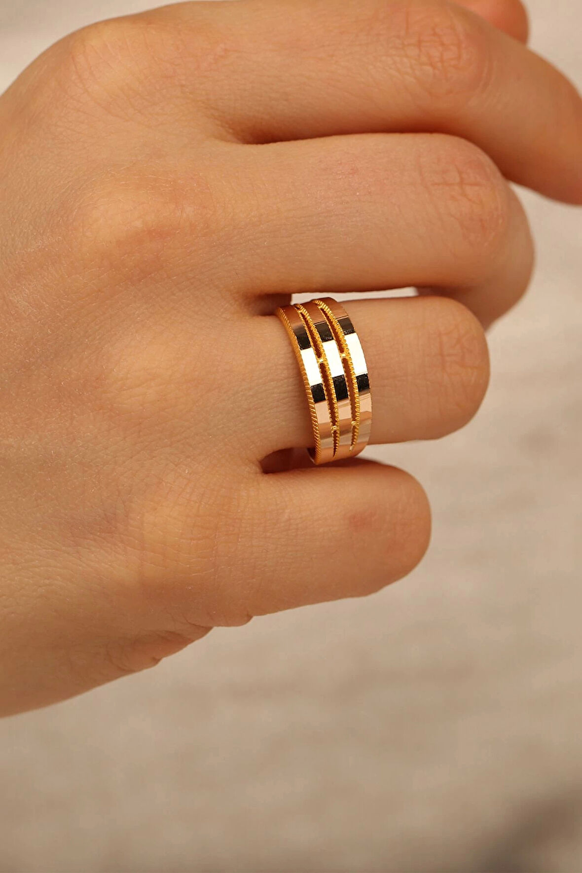 3 Sıra Ajda Altın Yüzük