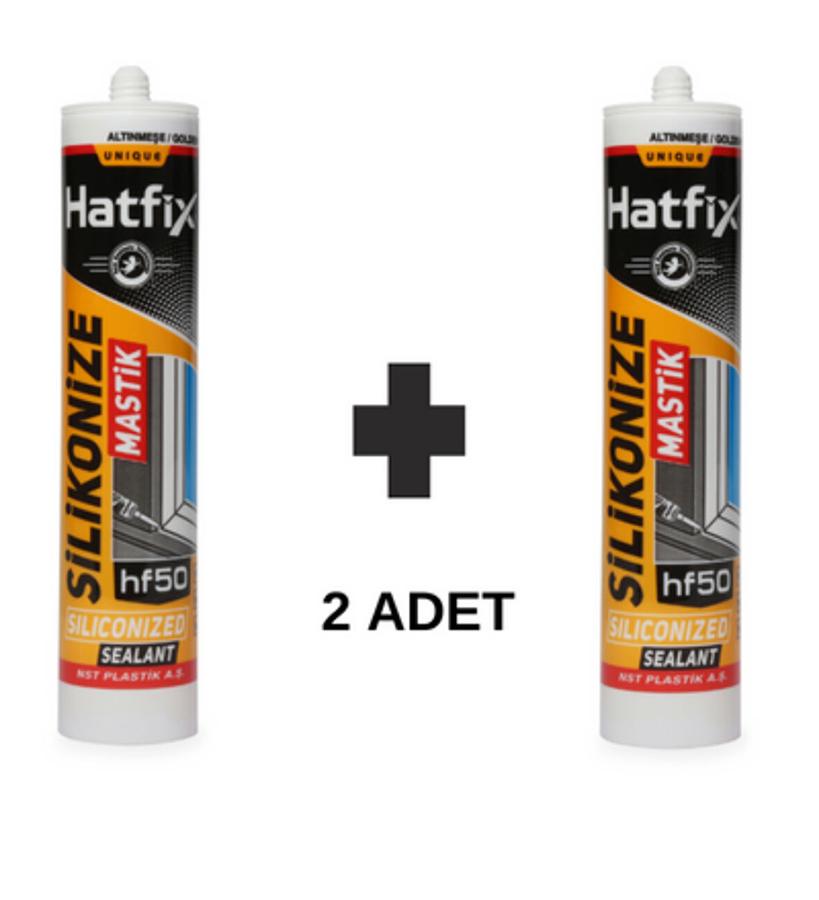 Hatfix Silikonize Mastik Gri 2 Adet 500Gr