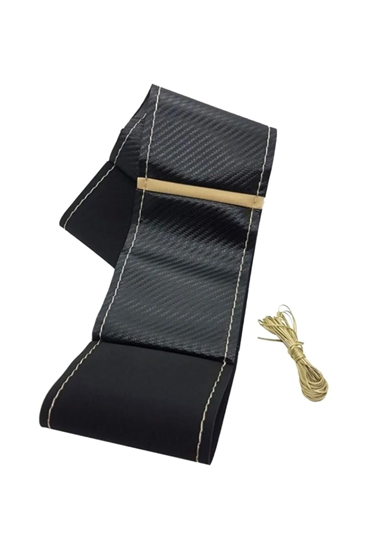 Opel Astra H Uyumlu Alkantara-karbon Bej Yüzüklü Direksiyon Kılıf