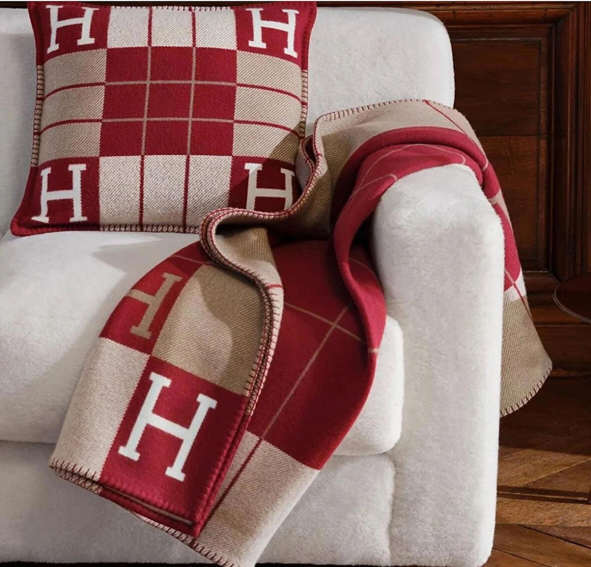 H DESEN YÜN BATTANİYE KIRLENT HEDİYELİ BORDO