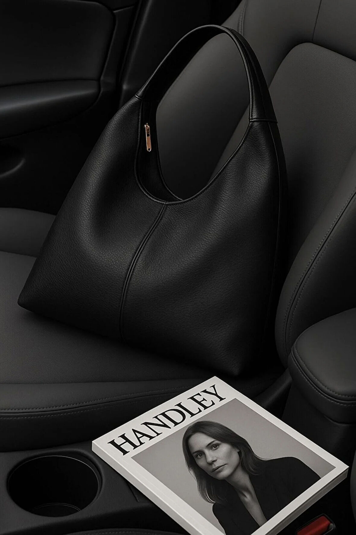 Premium Kadın Salaş Deri Dokulu Büyük Boy Omuz Çanta