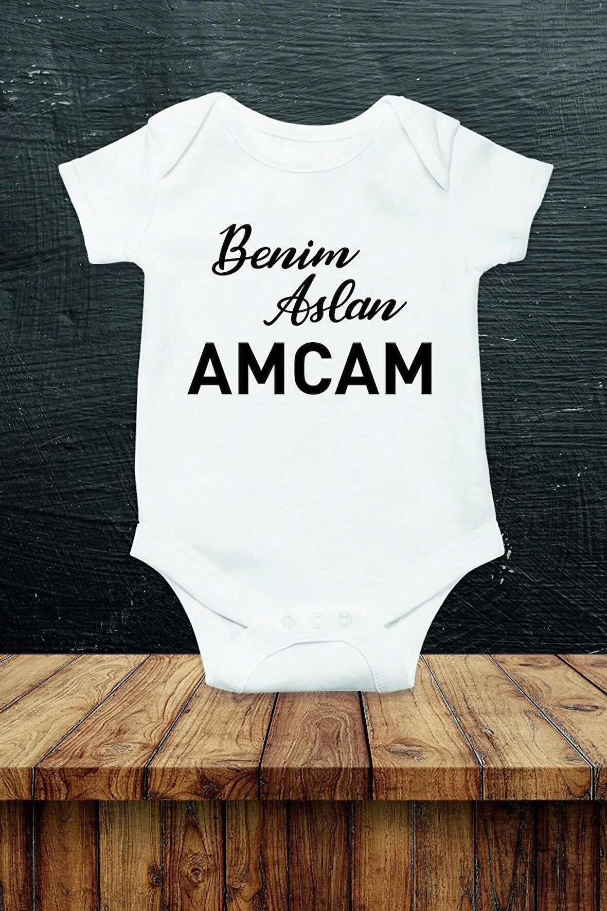 Benim Aslan Amcam Özel Tasarım Bebek Zıbın Pamuklu Çıtçıtlı Body