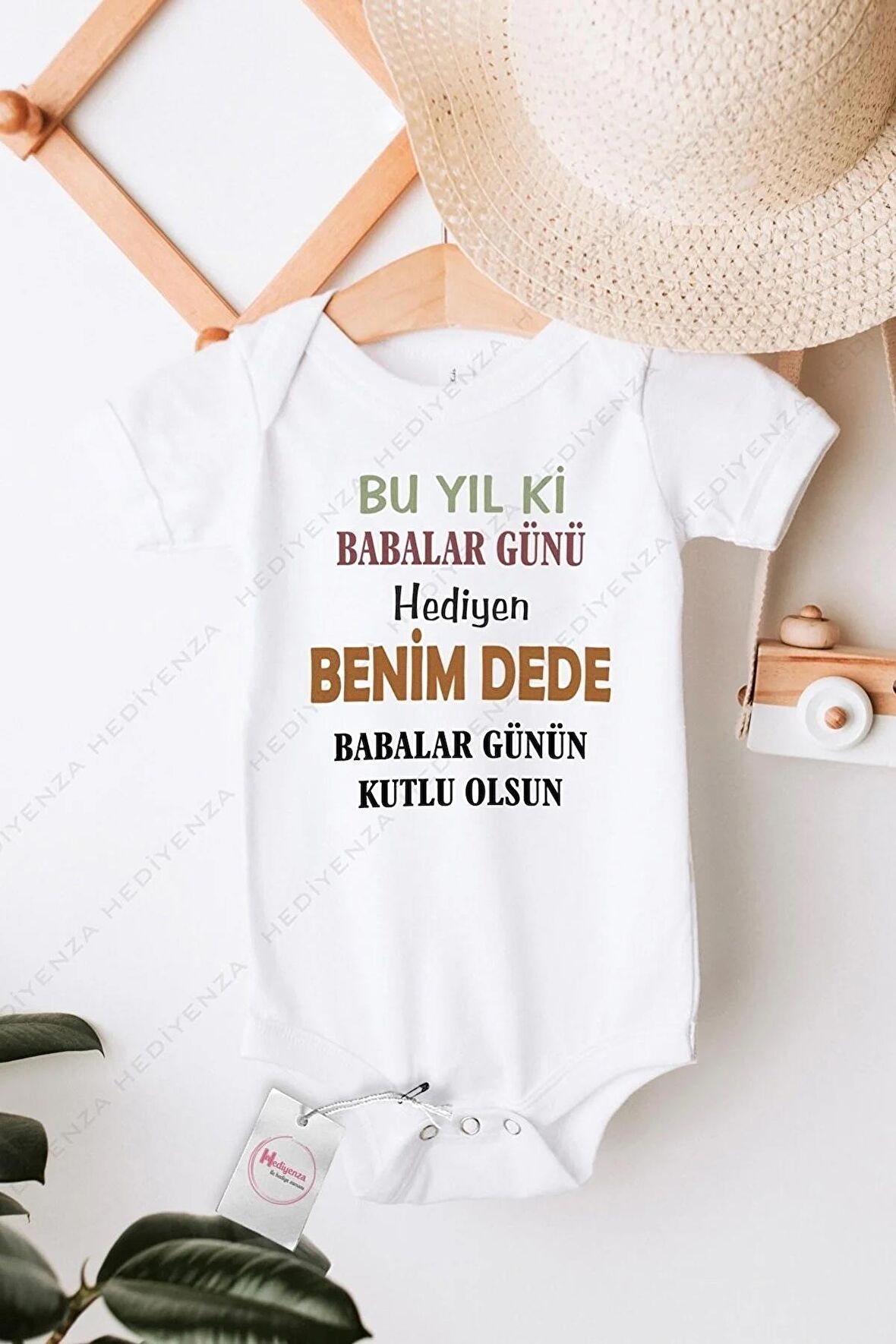Bu Yılki Babalar Günü Hediyen Benim Dede Özel Tasarım Bebek Zıbın Pamuklu Çıtçıtlı Body