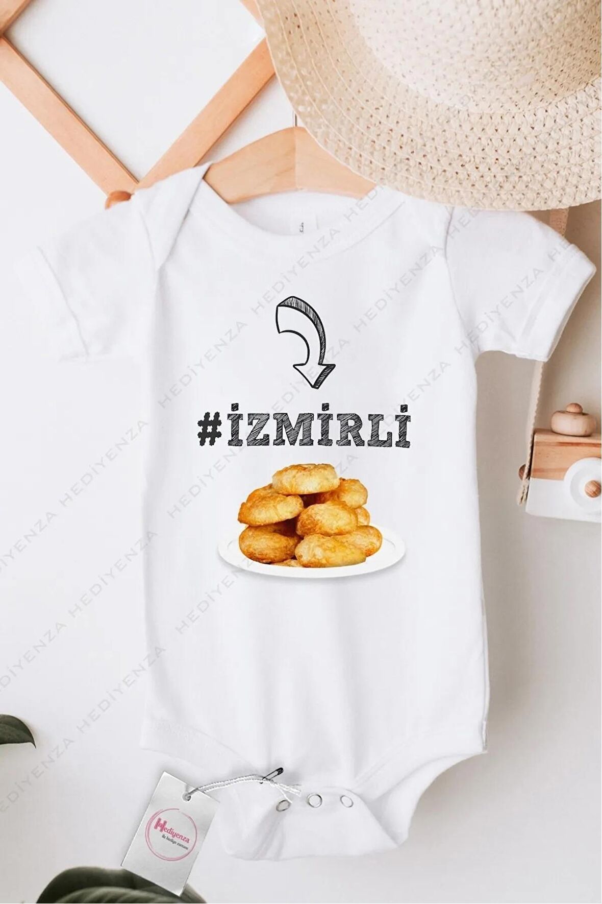 İzmirli Özel Tasarım Bebek Zıbın Pamuklu Çıtçıtlı Body