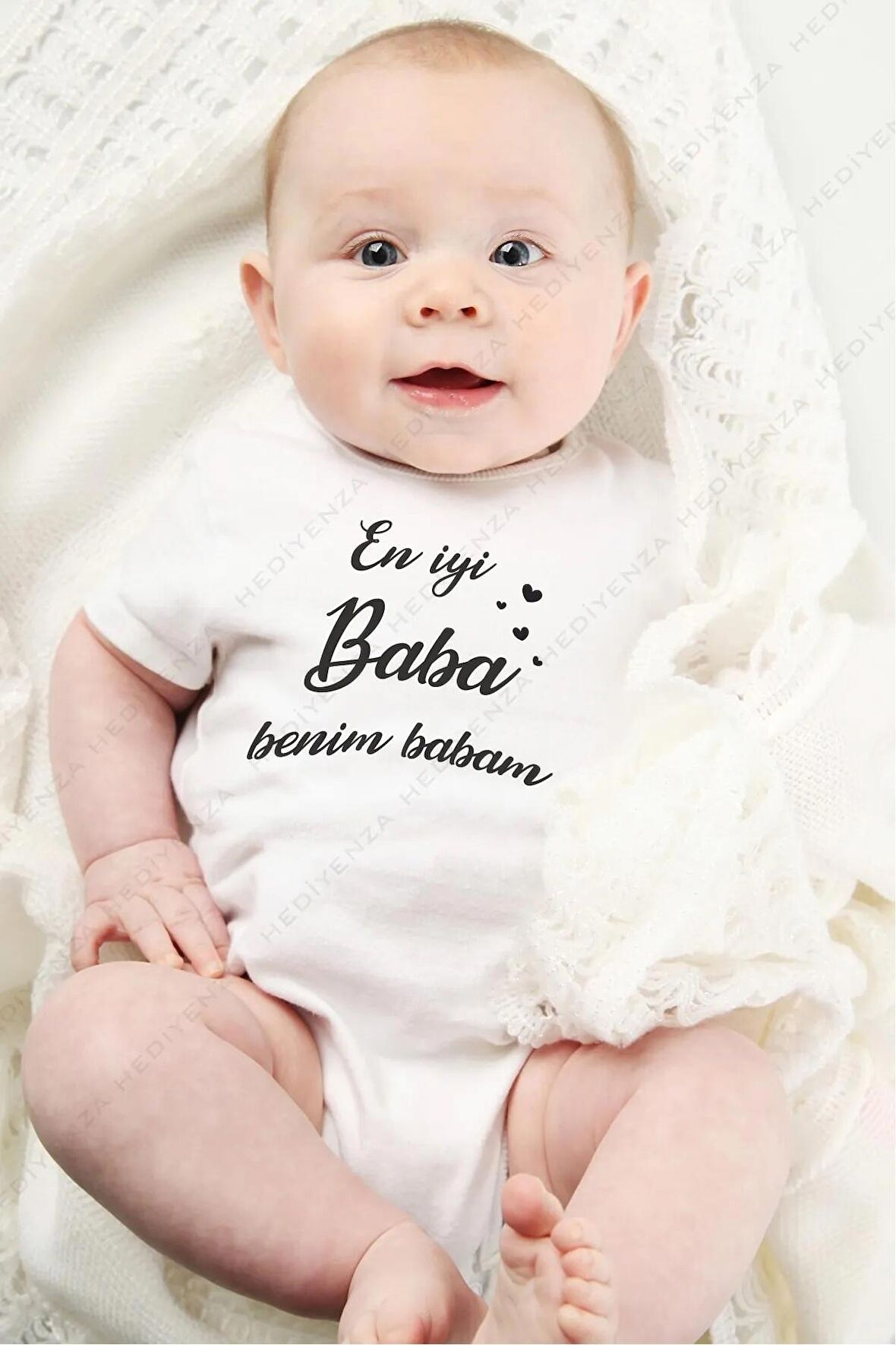 En İyi Baba Benim Babam Özel Tasarım Bebek Zıbın Pamuklu Çıtçıtlı Body