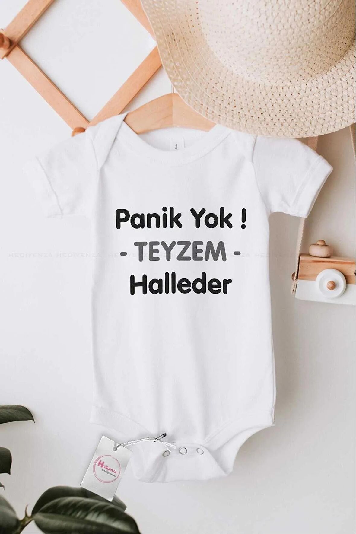 Panik Yok Teyzem Halleder Özel Tasarım Bebek Zıbın Pamuklu Çıtçıtlı Body