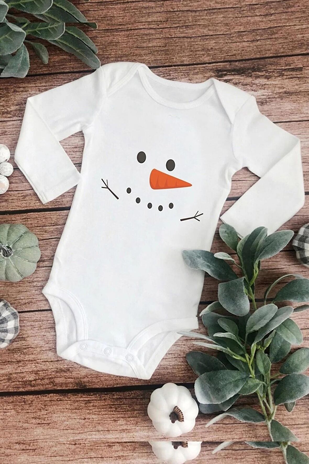 Kardan Adam Özel Tasarım Bebek Zıbın Pamuklu Çıtçıtlı Body