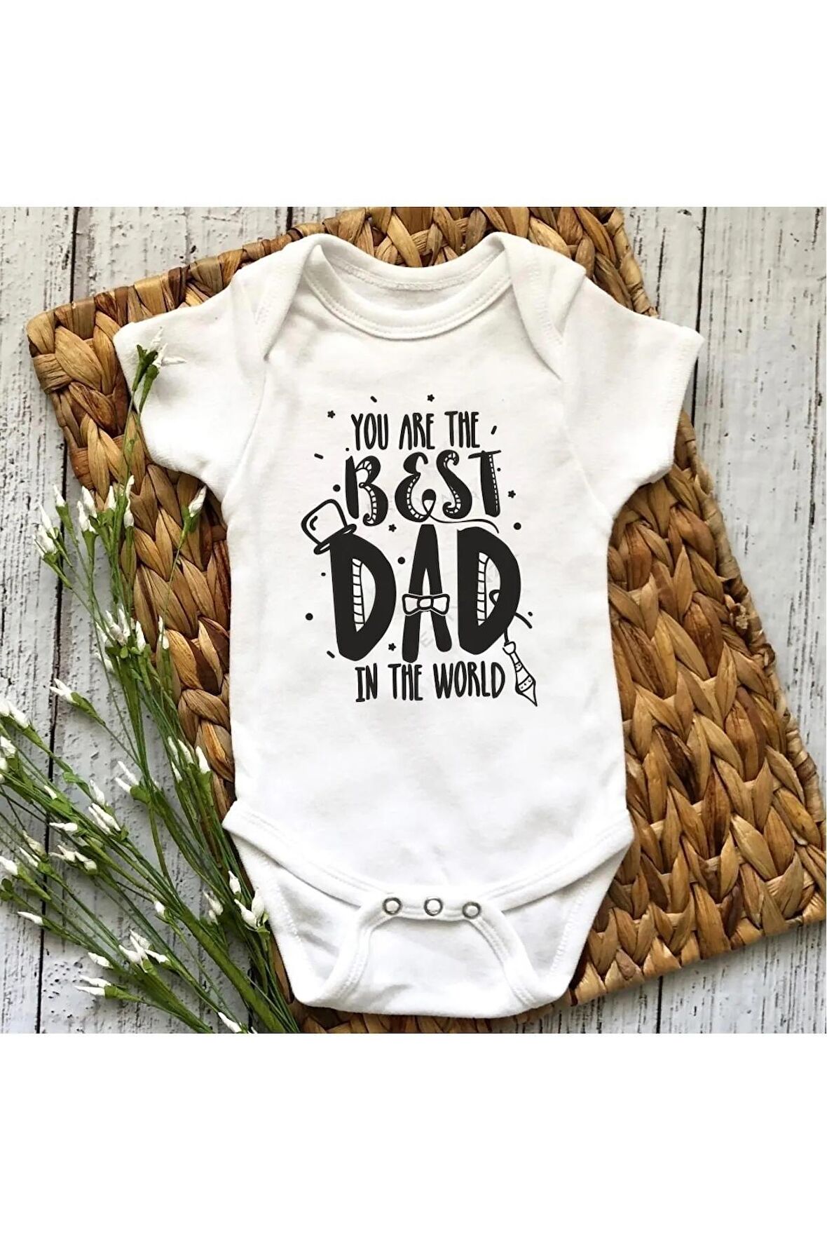 Best Dad Özel Tasarım Bebek Zıbın Pamuklu Çıtçıtlı Body