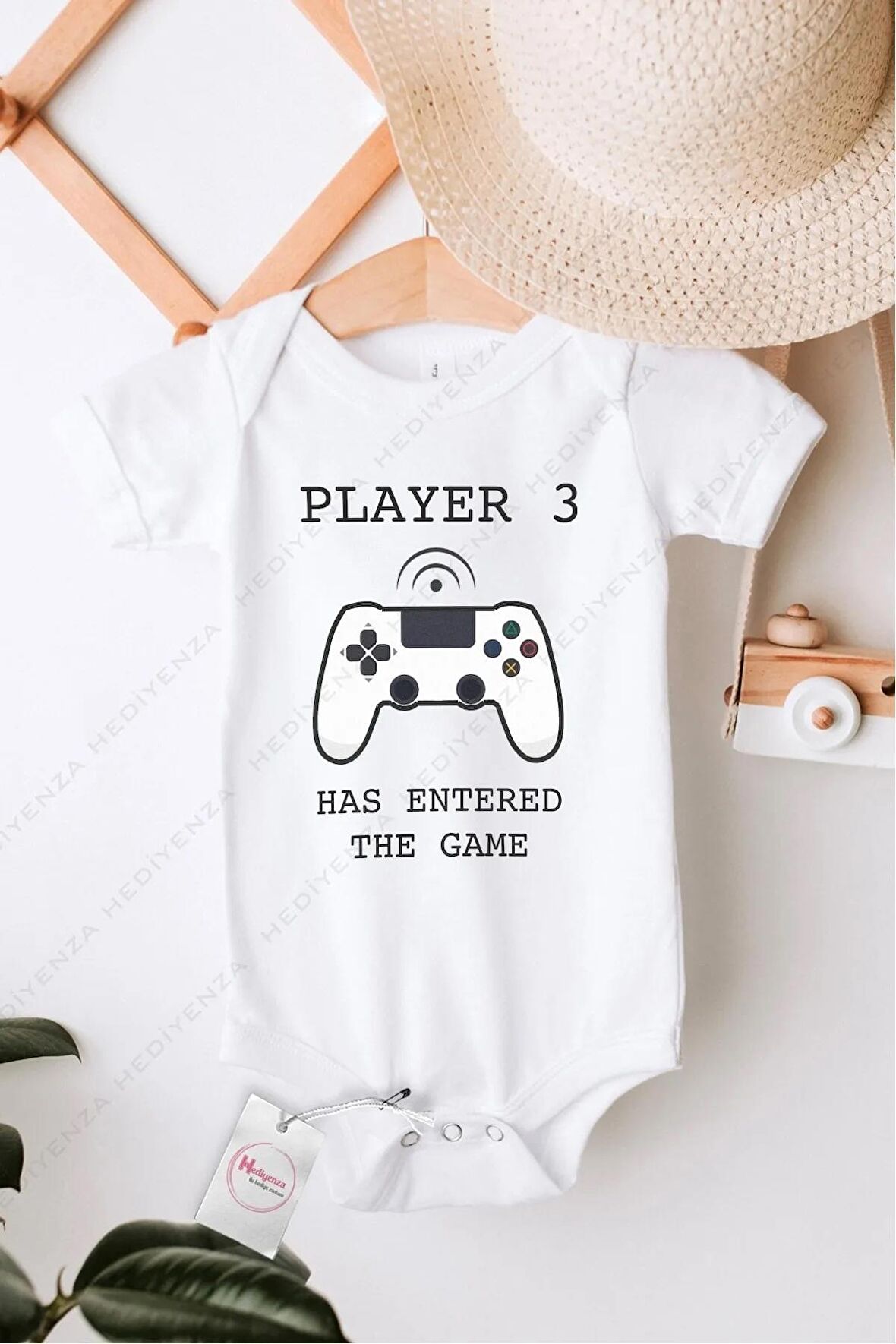 Player 3 Özel Tasarım Bebek Zıbın Pamuklu Çıtçıtlı Body