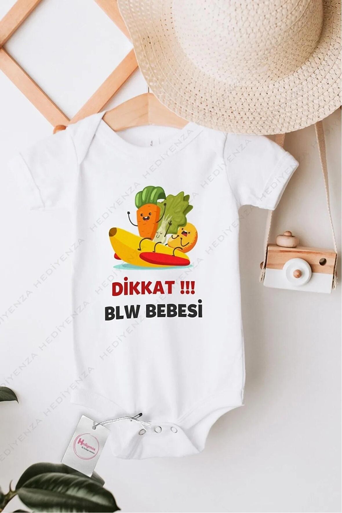 Dikkat BLW Bebesi Özel Tasarım Bebek Zıbın Pamuklu Çıtçıtlı Body