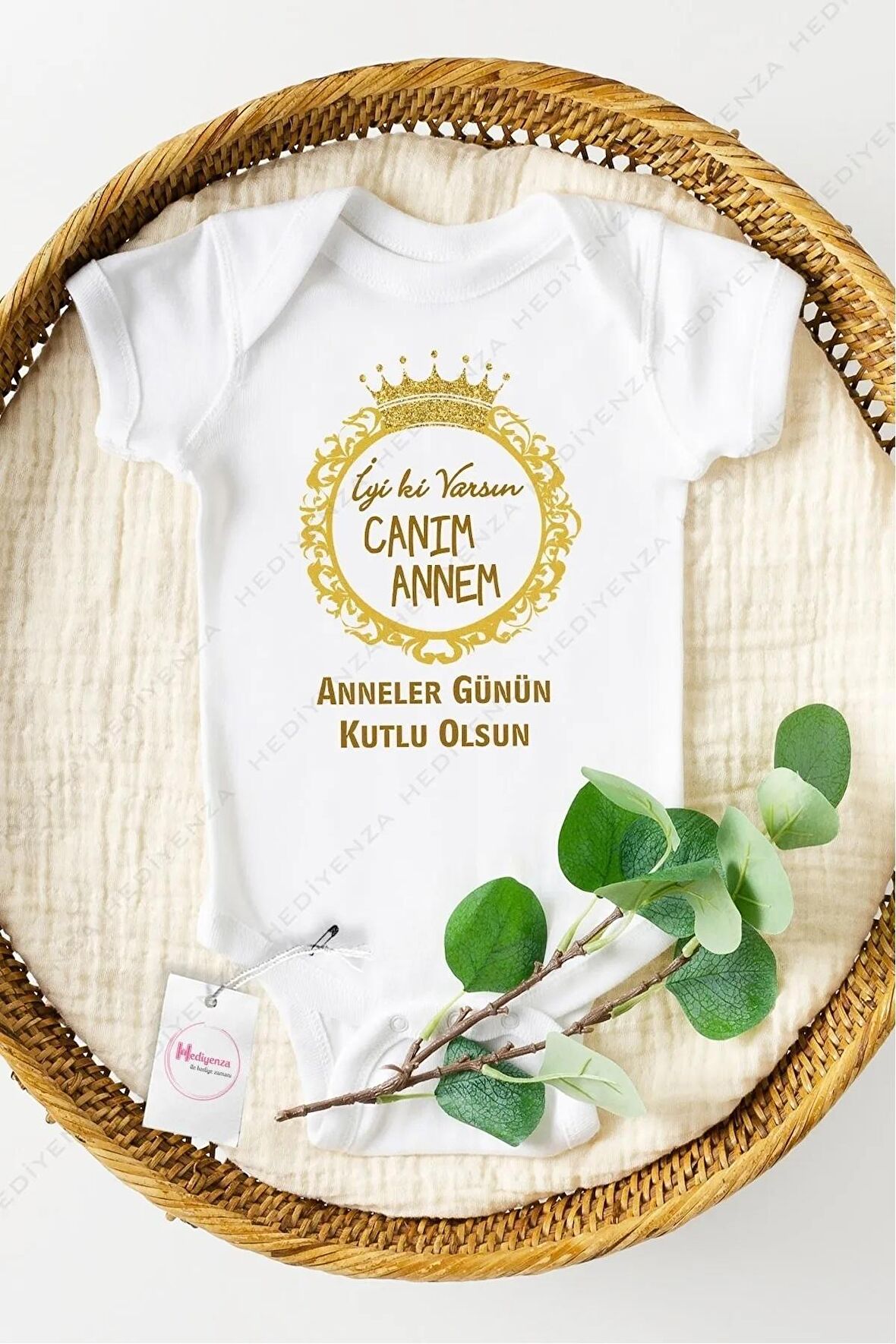 Canım Annem Anneler Günü Özel Tasarım Bebek Zıbın Pamuklu Çıtçıtlı Body