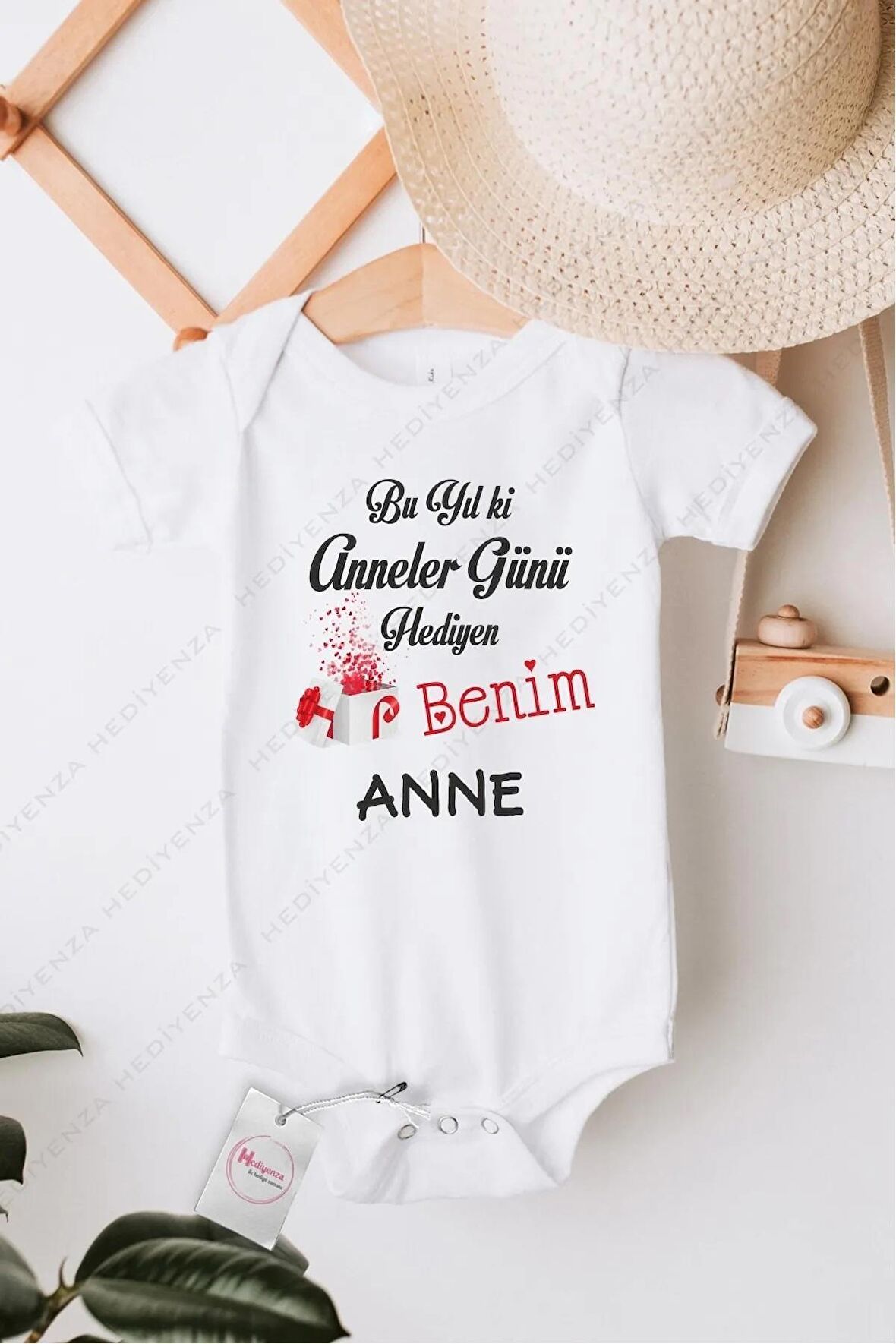 Anneler Günü Hediyen Benim Anne Özel Tasarım Bebek Zıbın Pamuklu Çıtçıtlı Body