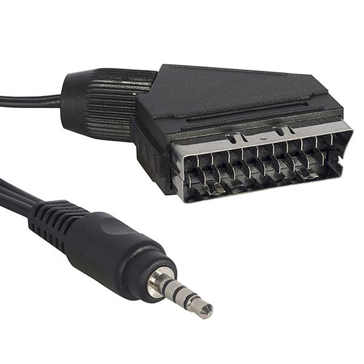 3.5 MM STEREO ERKEK/SCART KABLO 1.2 METRE KISA JACK UYDU ALICISI AV KABLO