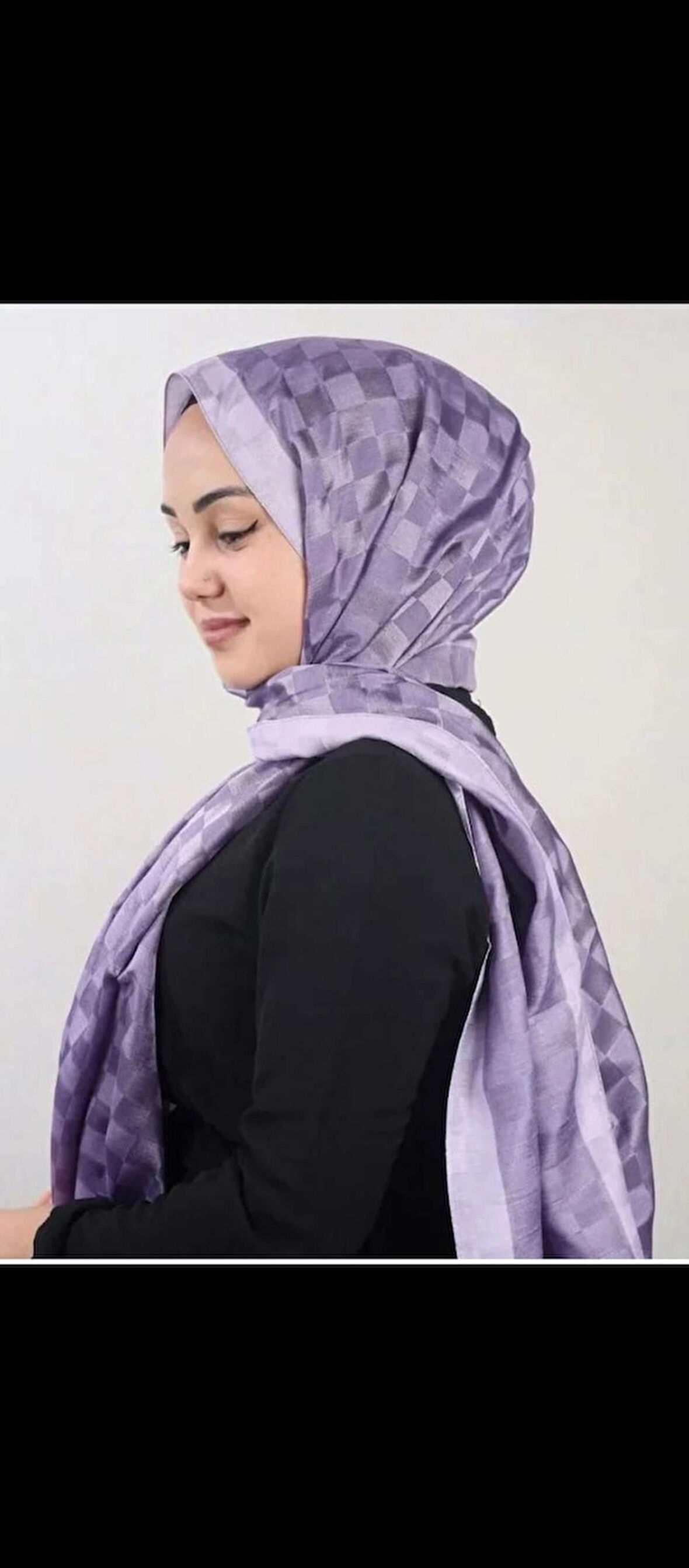 Hint ipeği Monogram Şal tatliş lila