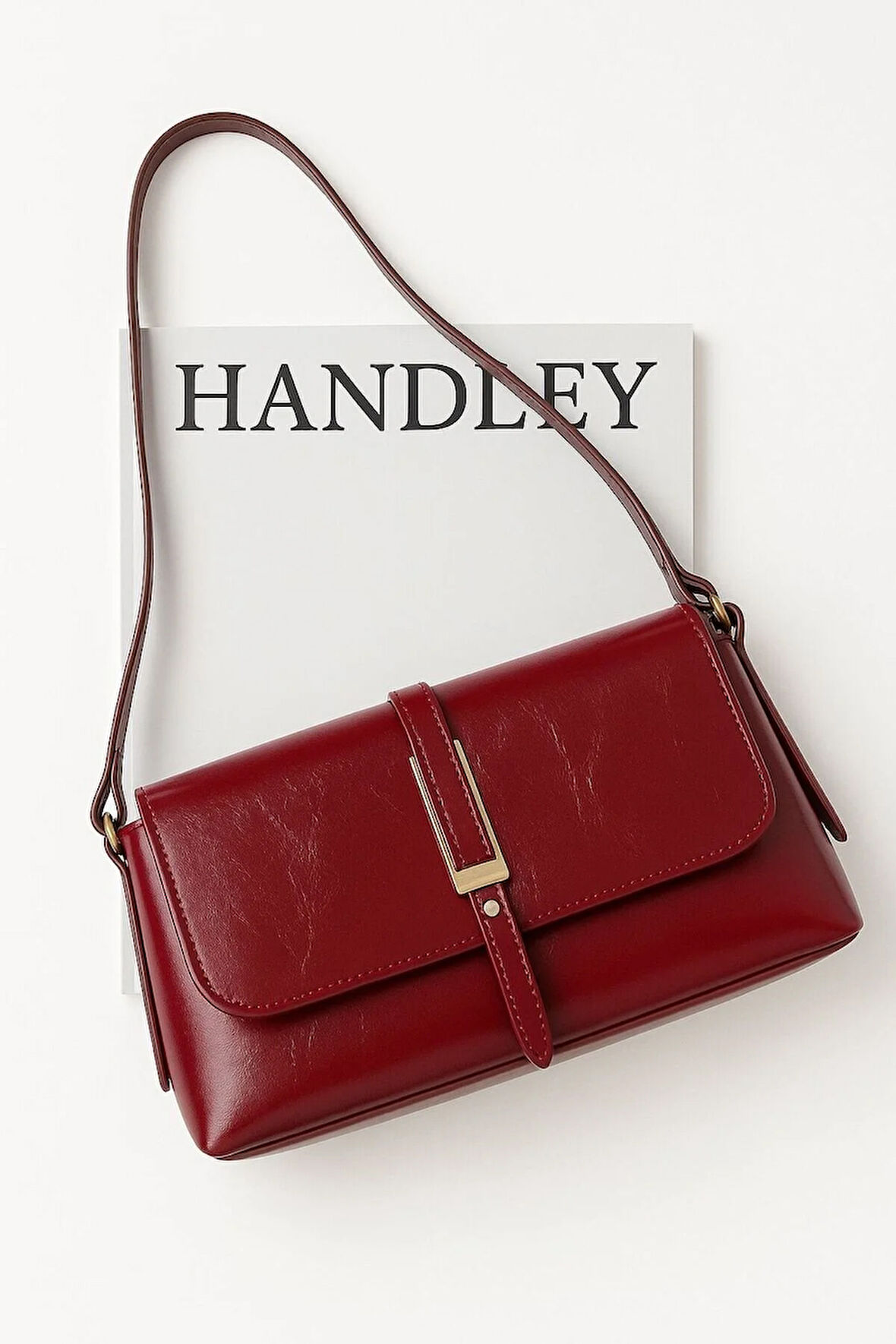 Lüks Toka Detaylı Parlak Deri Omuz & El Çantası