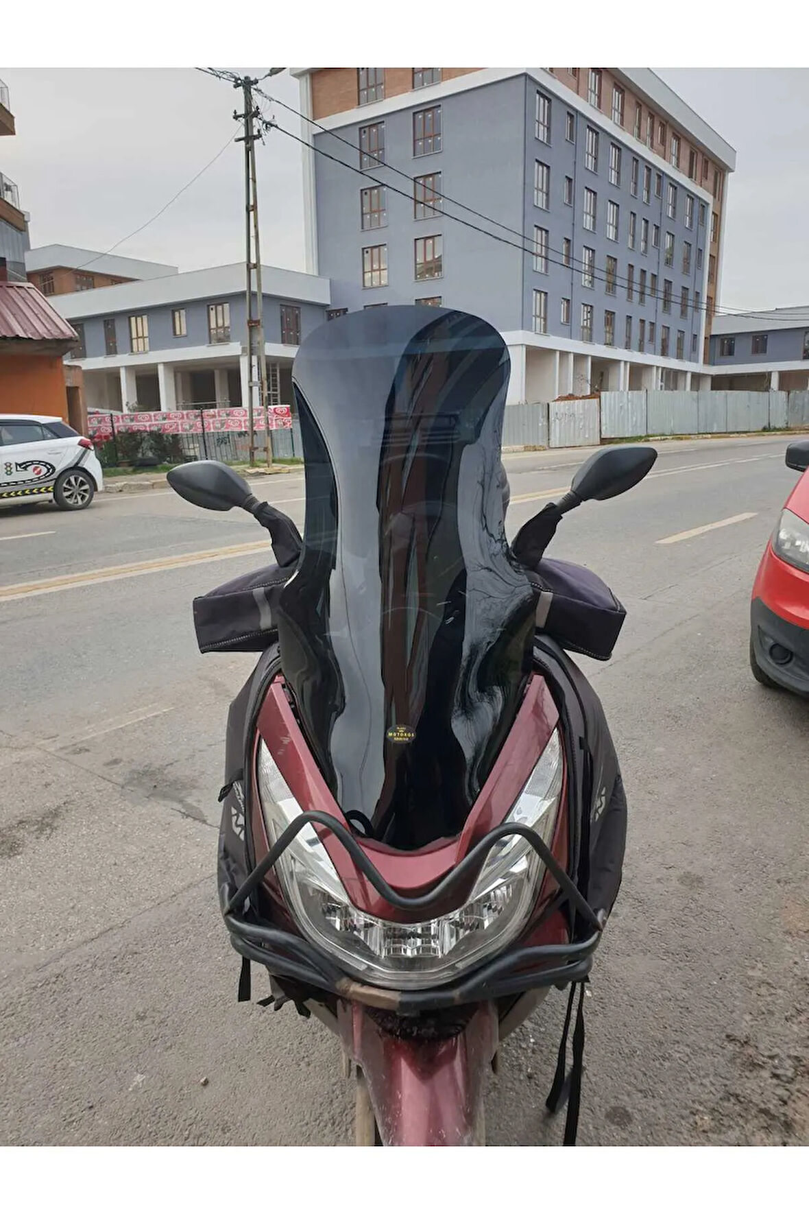 Honda Pcx Siperlik Ön Cam 2014 2017 Model 83cm Siyah Renkli 4mm UZUN CAM