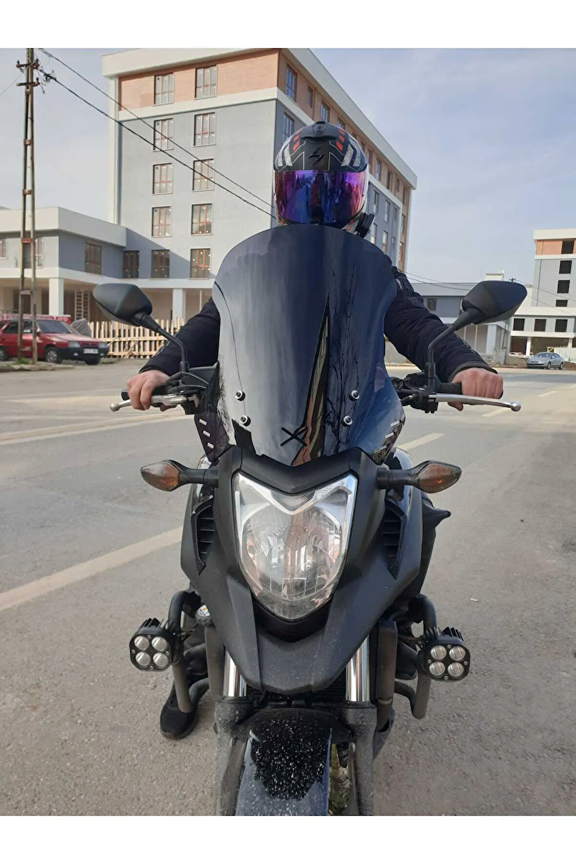 Honda Nc 700 750 X Siperlik Ön Cam 2012 2015 Model 50cm Siyah Renkli 4mm ORTA BOYLU CAM