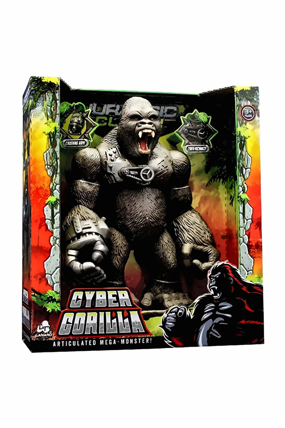 Jurassic Clash Siber Goril 27cm. Kız Çocuk Eğitici Oyuncak Erkek Çocuk Oyuncaklar