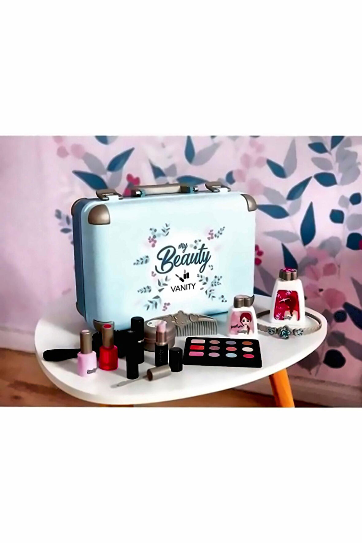antası Seti, Makyaj Seti Mavi,Minik Prensesler İçin Kız Çocuk Eğitici Oyuncak Erkek Çocuk Oyuncaklar