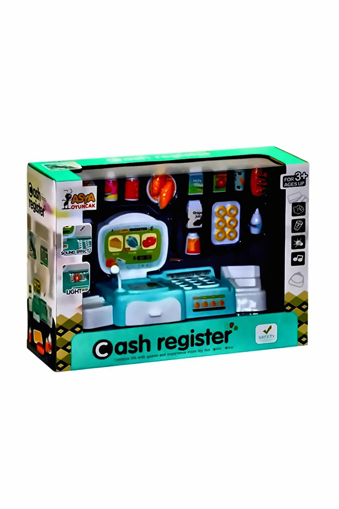 Sesli Işıklı Aksesuarlı Hesap Makineli Yazar Kasa Kız Çocuk Eğitici Oyuncak