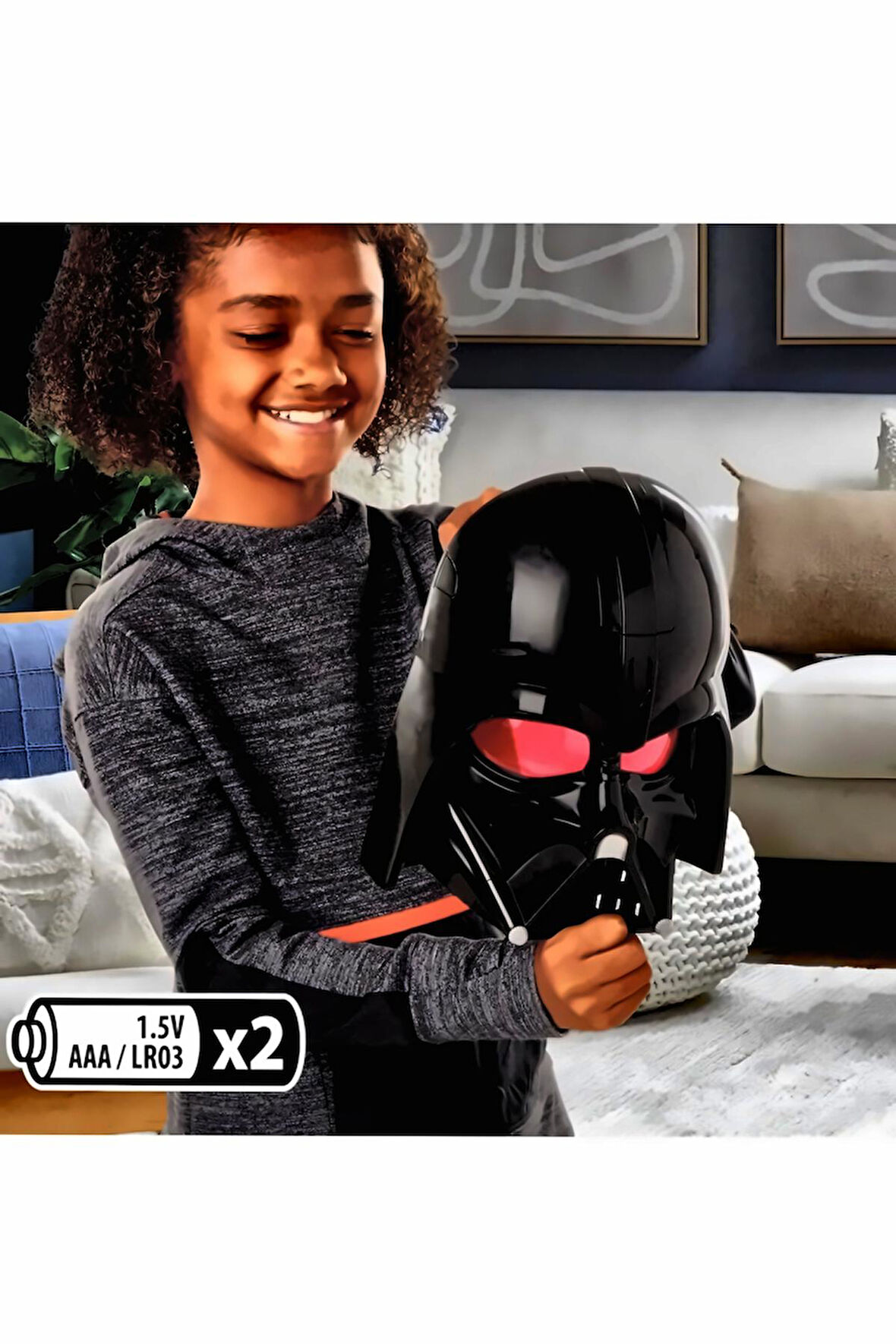 Elektronik Maske Sesli Pilli Işıklı Maske