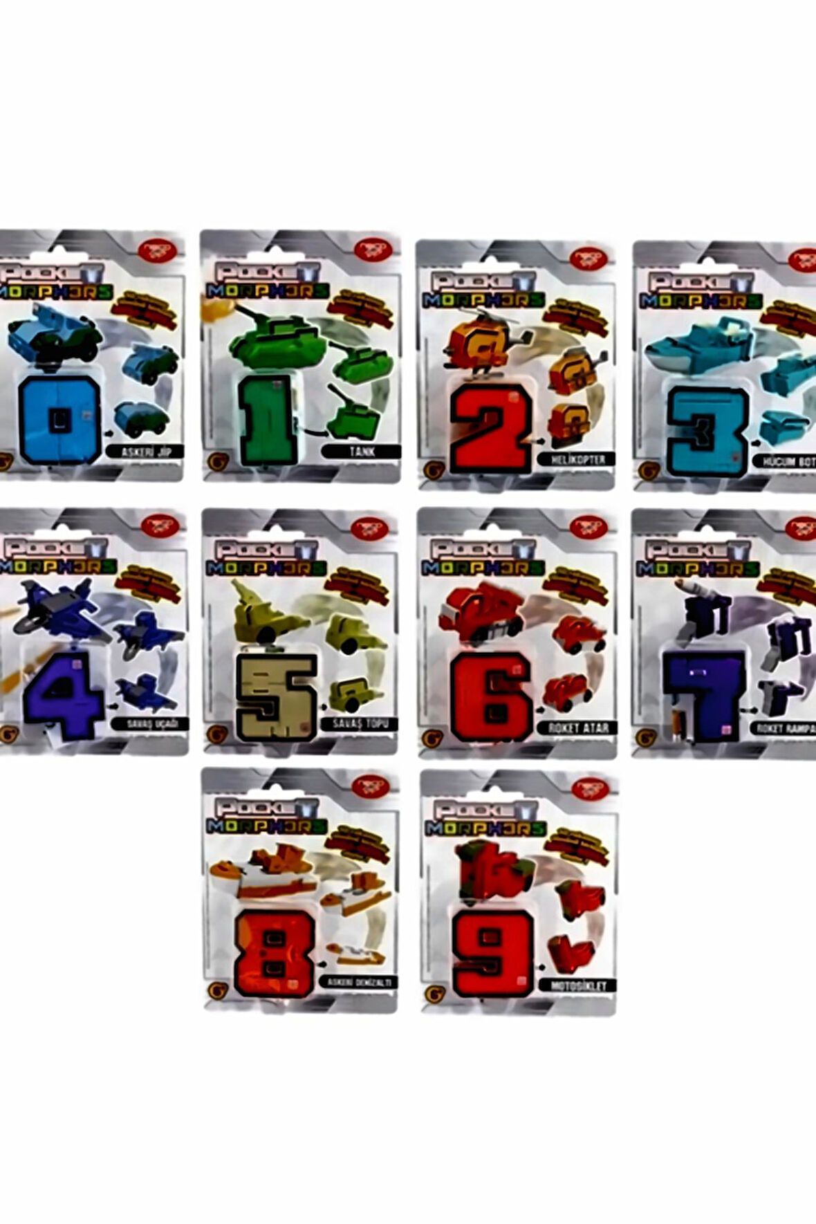 Pocket Morphers Dönüşebilen Numaralar 10'lu Set Kız Çocuk Eğitici Oyuncak Erkek Çocuk Oyuncaklar