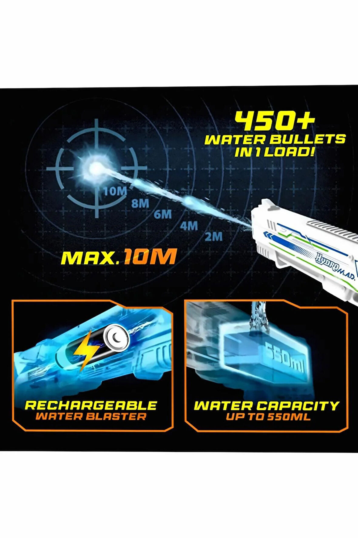 Hydro M.a.d. Su Tabancası - Beyaz Kız Çocuk Eğitici Oyuncak Erkek Çocuk Oyuncaklar