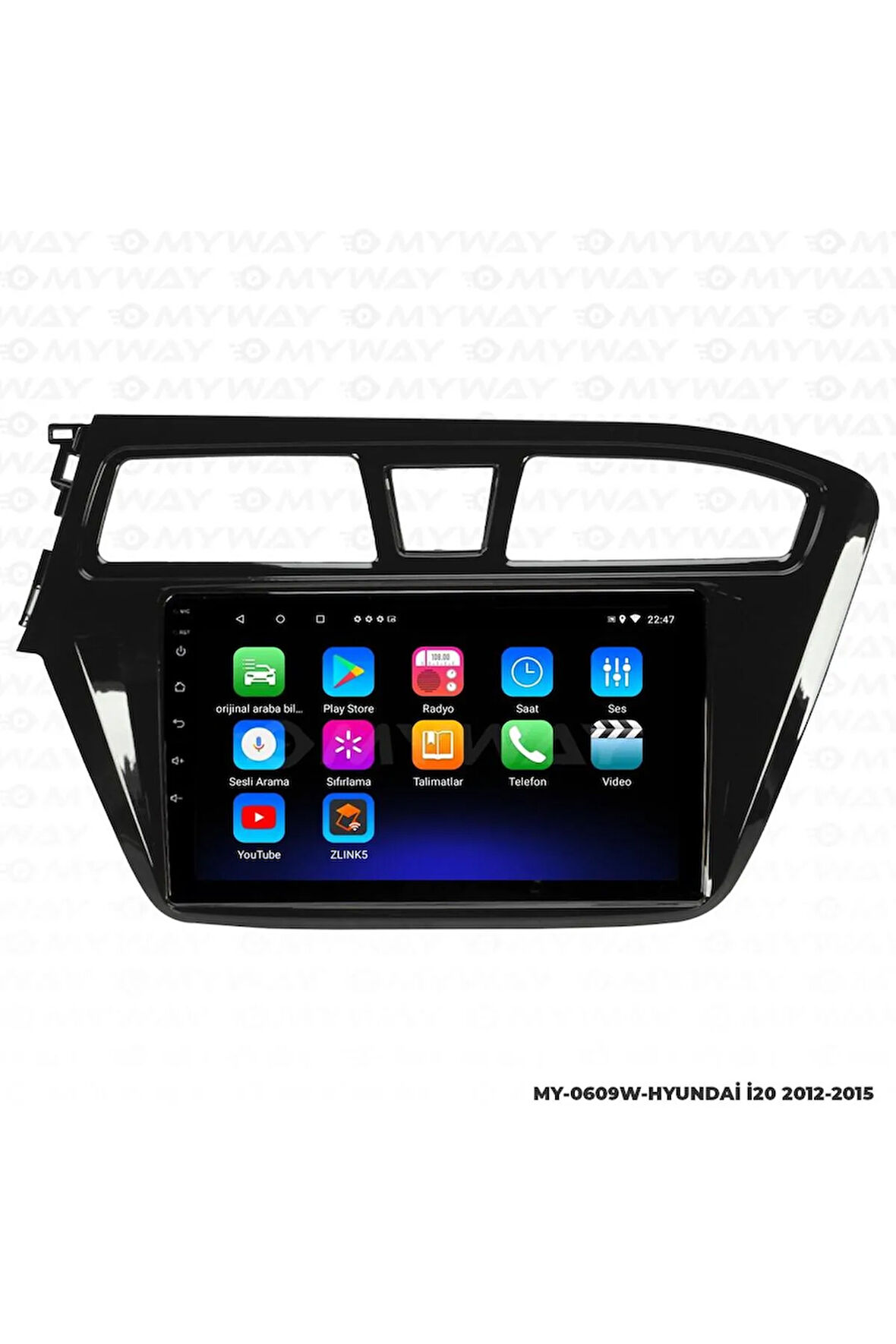 Hyundai I20 Android 12 Multimedya Carplay 2gb Ram 32gb Hdd 2012-2015 Navigasyon Ekran