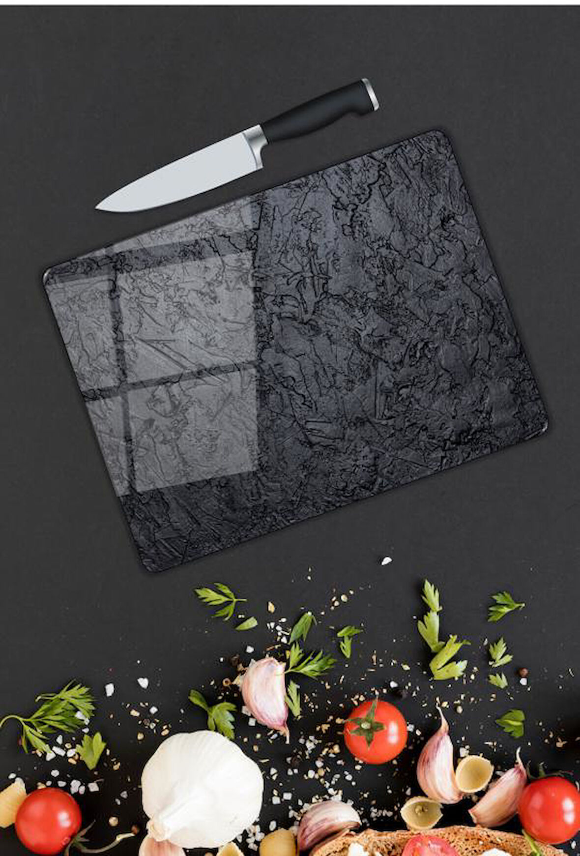 Mermer Desen Cam Kesme Tablası | Hediyelik, Dekoratif, Ofis, Mutfak 