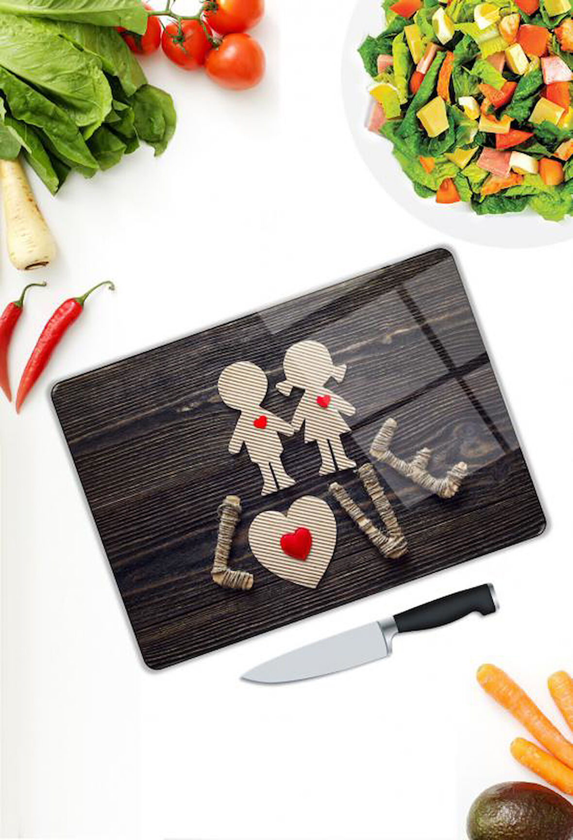 Love Cam Kesme Tablası | Hediyelik, Dekoratif, Ofis, Mutfak 