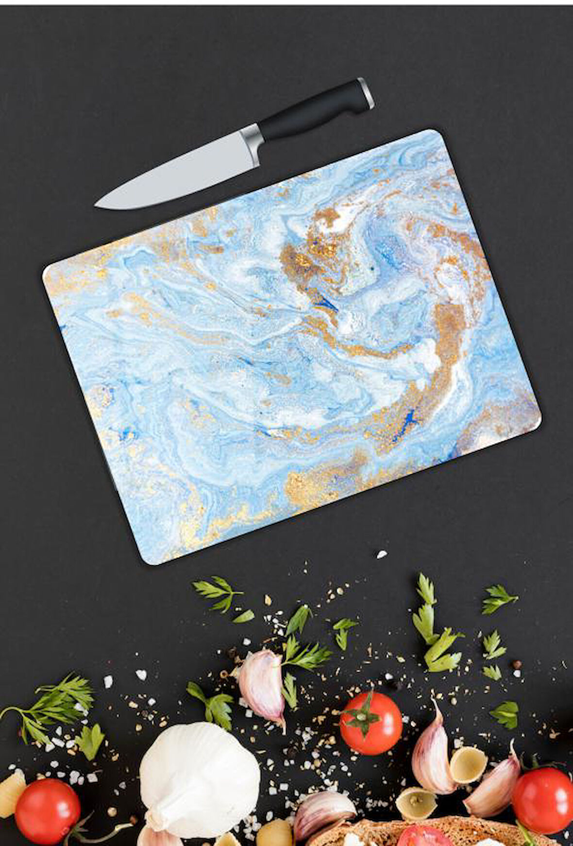 Minimal Desen Cam Kesme Tablası | Hediyelik, Dekoratif, Ofis, Mutfak 