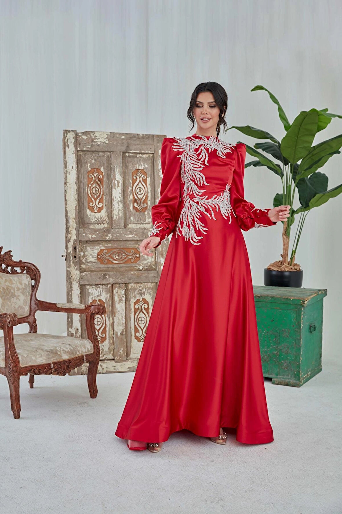  İşlemeli Abiye Perla 7061