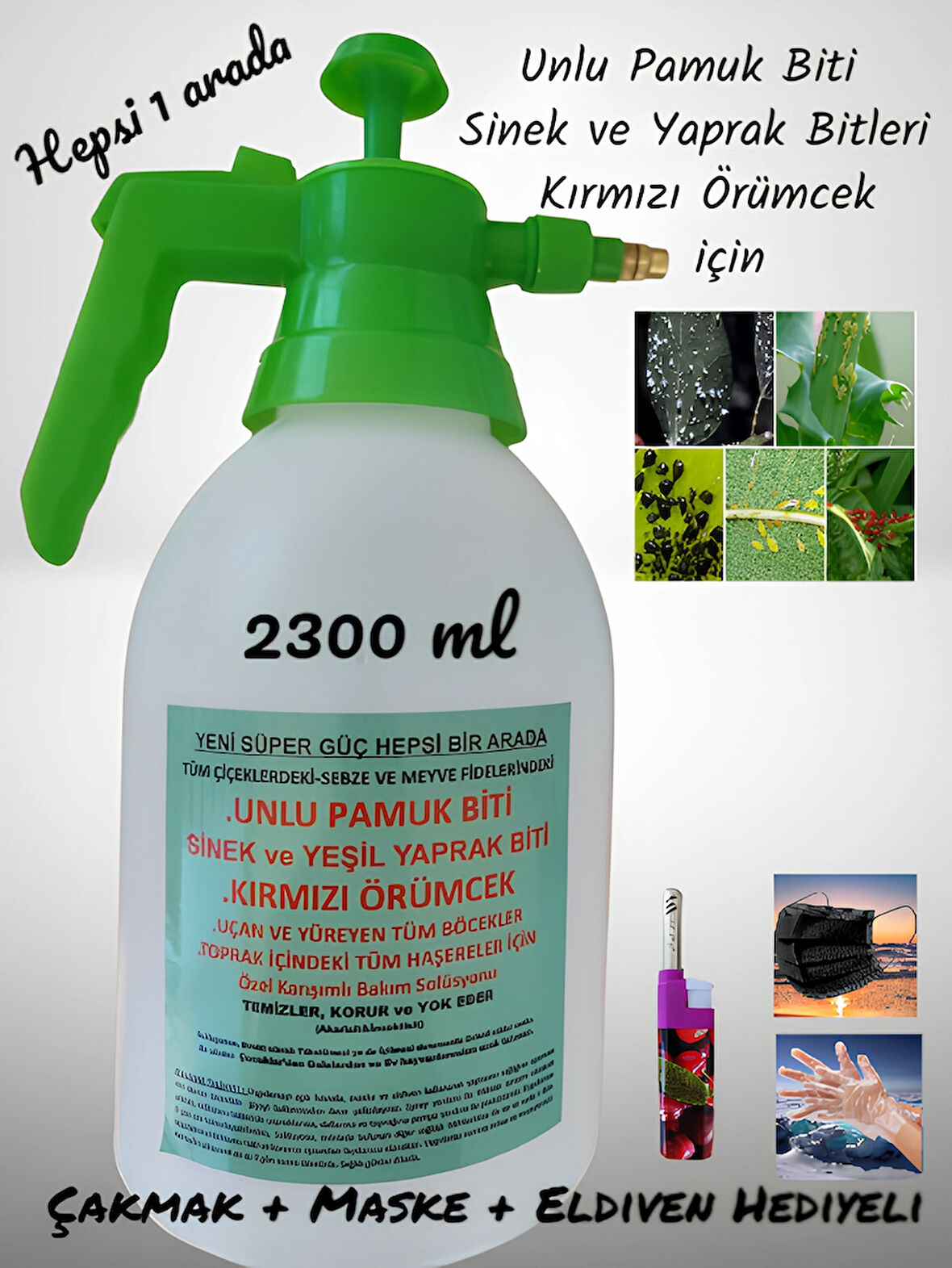 (2300 ml) Çiçekler için Genel Haşere İlacı (Unlu Pamuk Biti, Sinek Ve Yaprak Biti, Kırmızı Örümcek)