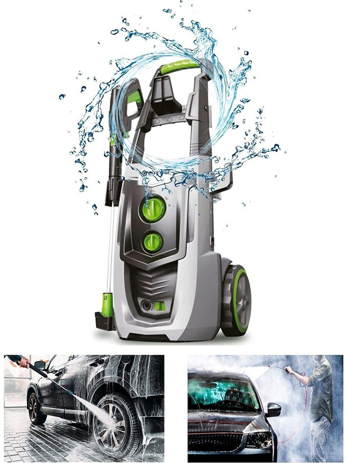LUTİAN LT701G-2500 - 195 BAR Elektrikli Basınçlı Yıkama Makinası İndiksüyon Motor (Kömürsüz) 220 Volt - 2500 Watt