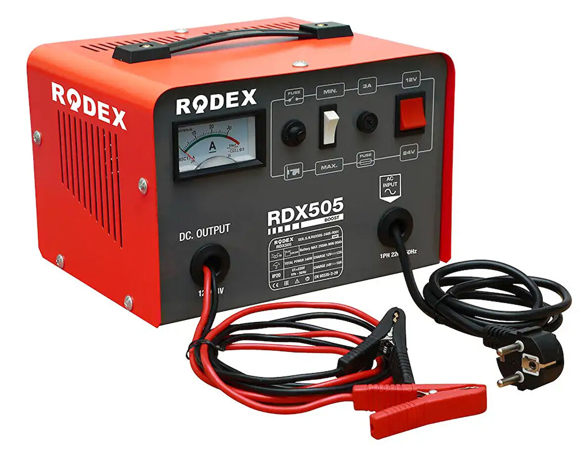 RODEX RDX505 - 12 ve 24 Volt Akü Şarj Cihazı 20-250 Amper