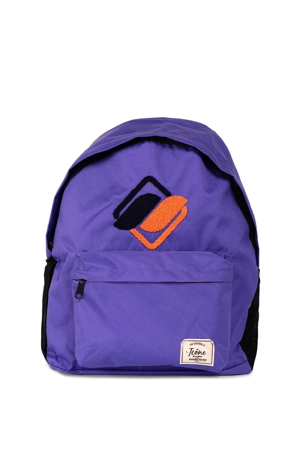 İCONE BAG Mor Önü Nakışlı, Laptop Bölmeli Unisex Sırt Çantası, Okul Çantası, Back to School