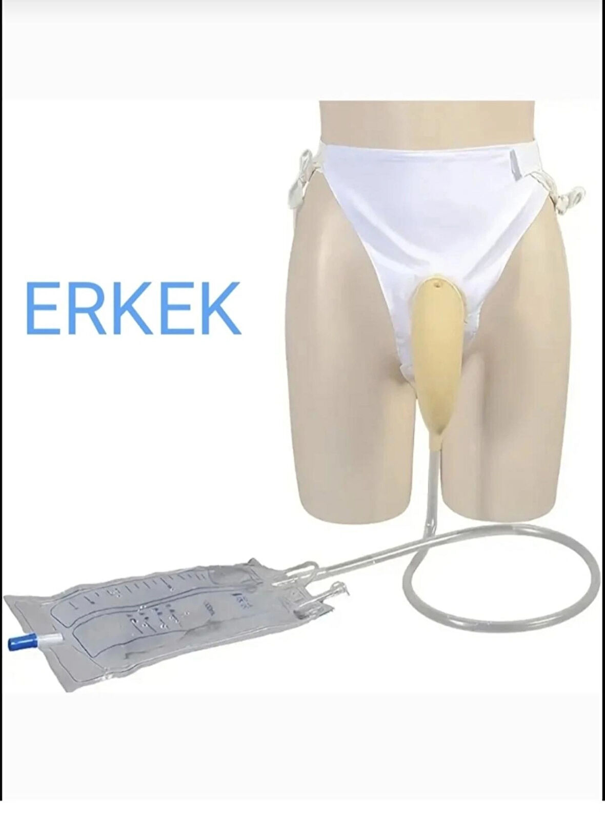 Külotlu İdrar Toplayıcı Aparat – 2000 ml Taşınabilir Hasta ve Yaşlı Bakım Torbası ERKEK