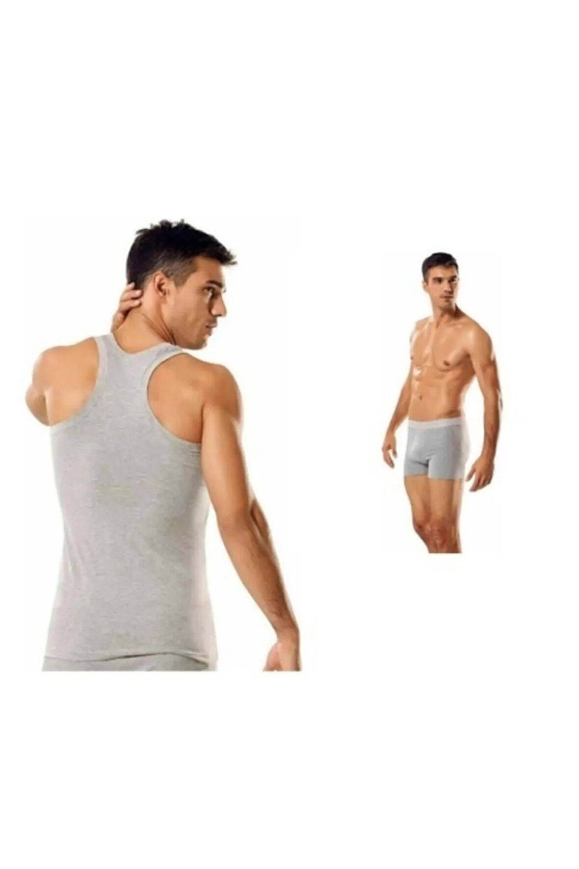 Erkek Sporcu Atlet-boxer Takım 8'li Paket 4 Atlet 4 Boxer Likralı Ribanalı