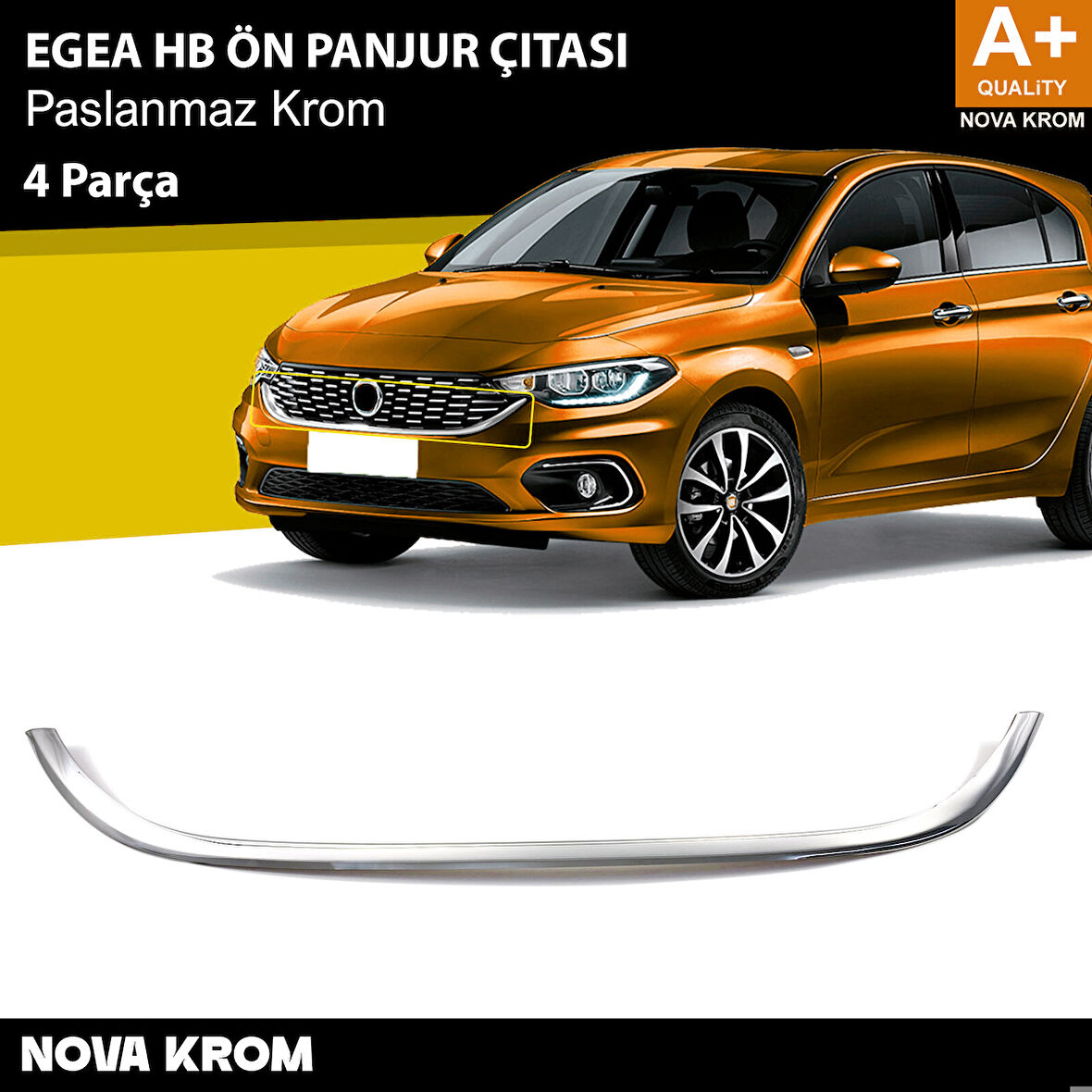 Fiat Egea HB Krom Ön Panjur Çıtası 2015-2020